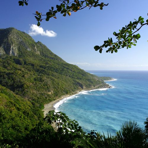 Dominican Republic tropical coastline. San Rafael de Barahona. South Coast.